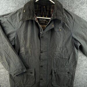 Barbour Bedale A105 Blue Size 42 Waxed Jacket Men Full Zip England Made Adult